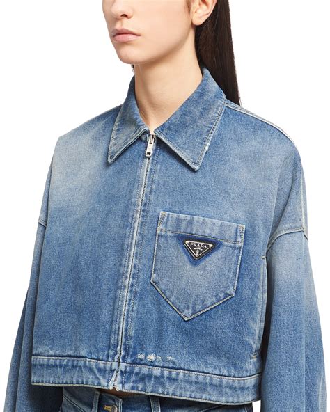 prada jeans jacket mens|prada crop denim jacket.